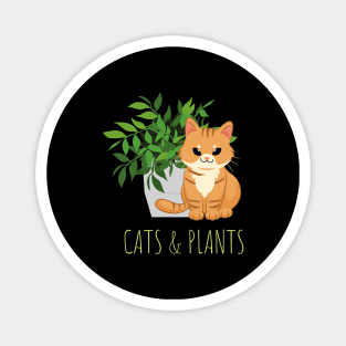 Easily Distracted by Cats and Plants Magnet